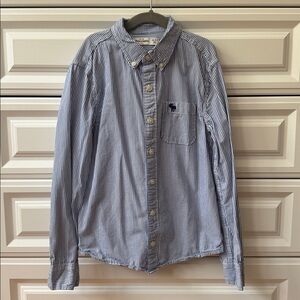 Abercrombie & Fitch Kids Blue Striped Button Down Shirt